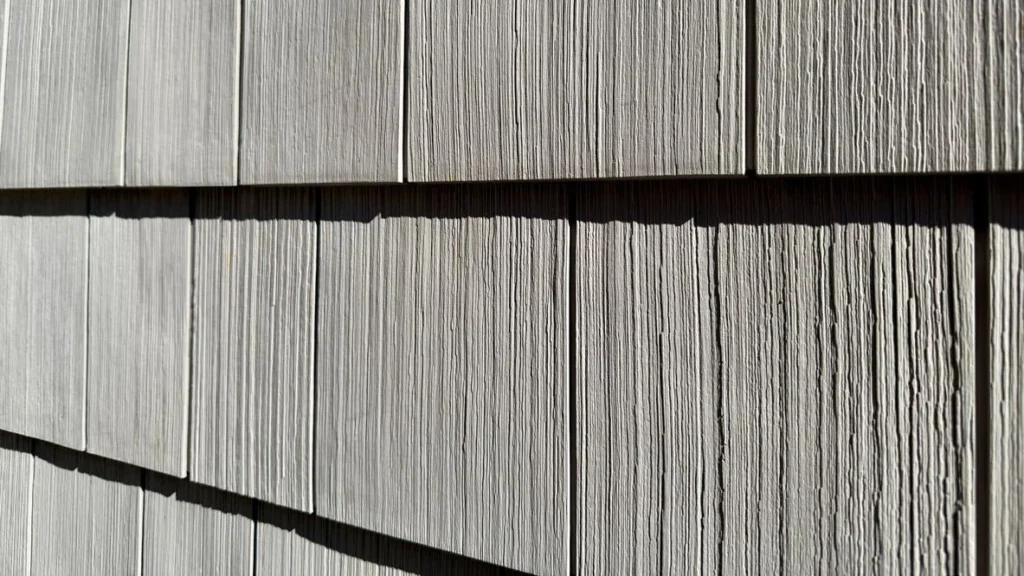 fiber cement siding close up gray in color