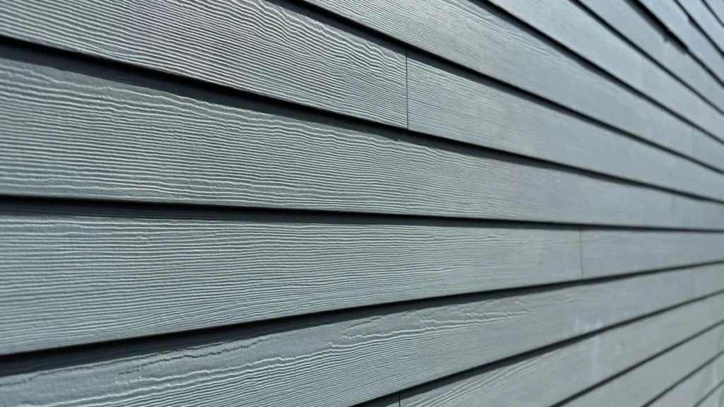 vinyl siding close up dark gray and green in color