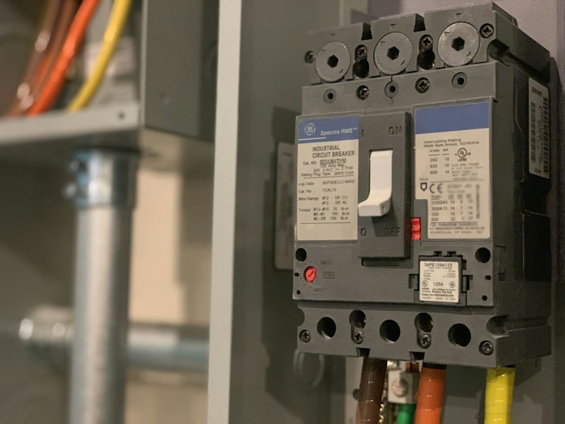 Close-up of an electrical breaker